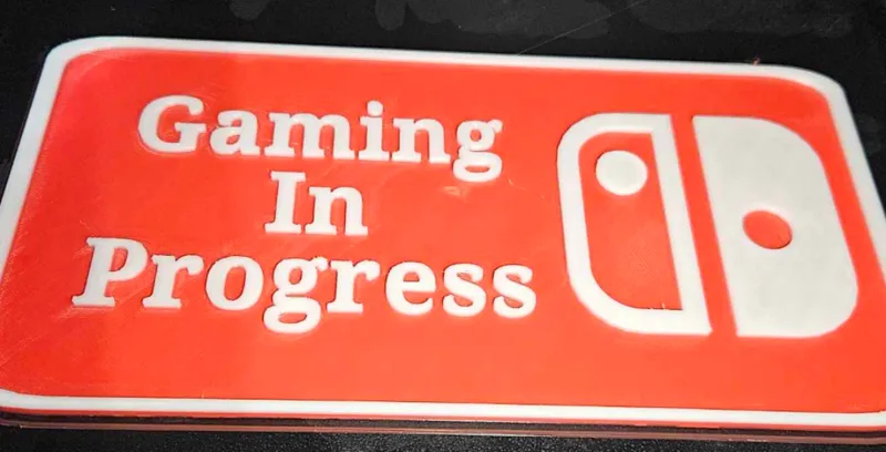 gaming in progress door sign