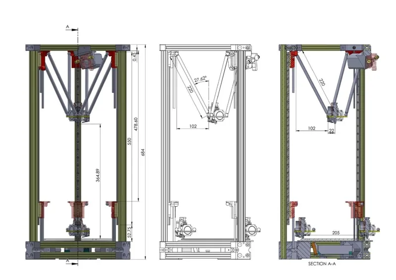Decem Delta Printer by 2020 and MGN9/12H rail