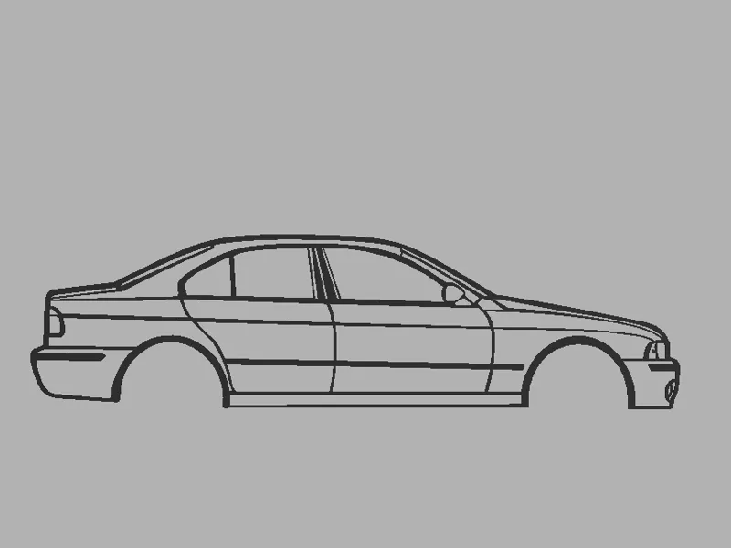 BMW 5 Series E39/ 5series silhouette Wall Art 