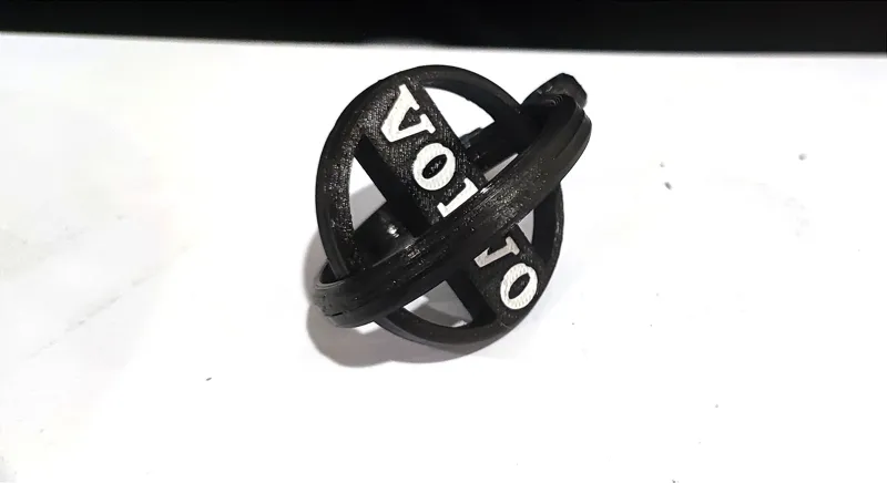 Volvo Rotating Gyro Keychain PRINT IN PLACE