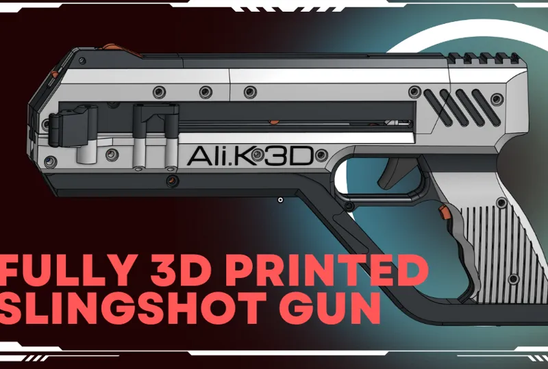 Fully 3D printed 5 rounds slingshot Gun