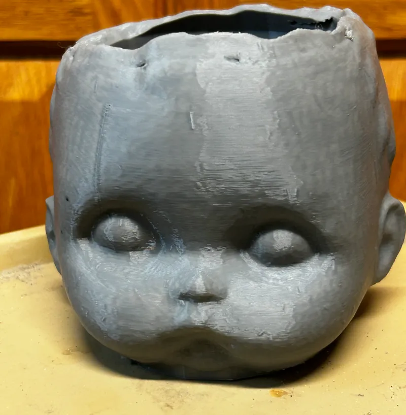 Creepy Doll head pot