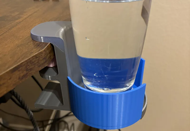 Desk Clamp Headset and Drink Holder