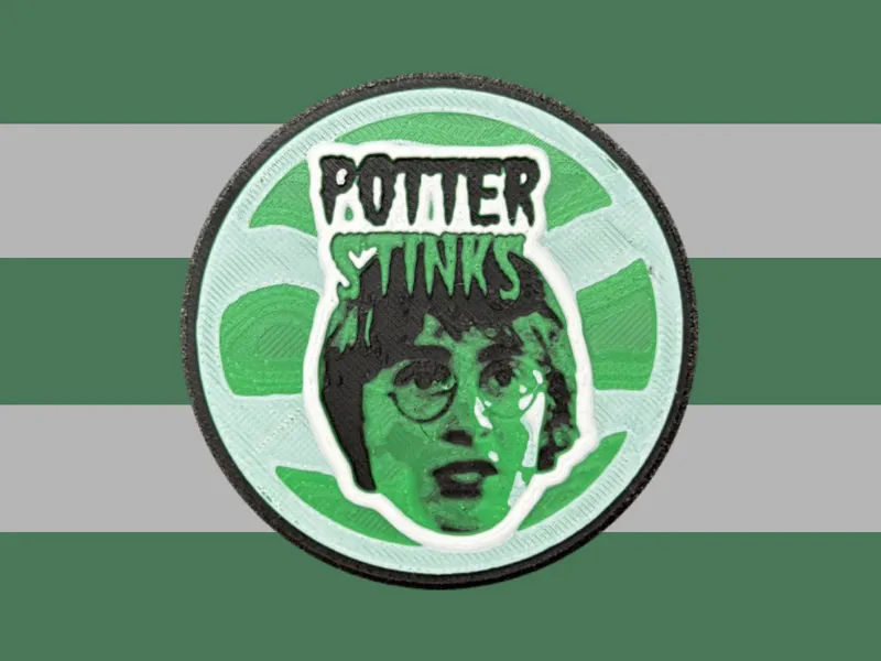 Potter Stinks Button - True Slytherin (Hueforge) 