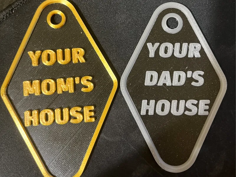Your Mom's House keychain hotel style diamond