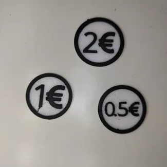 Euro coins model for shopping carts