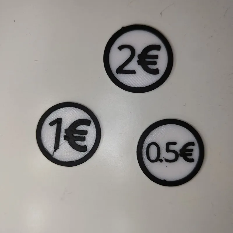 Euro coins model for shopping carts