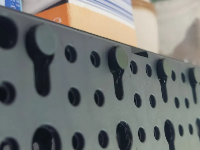 The Parkside Pegboard to cabinet door mount