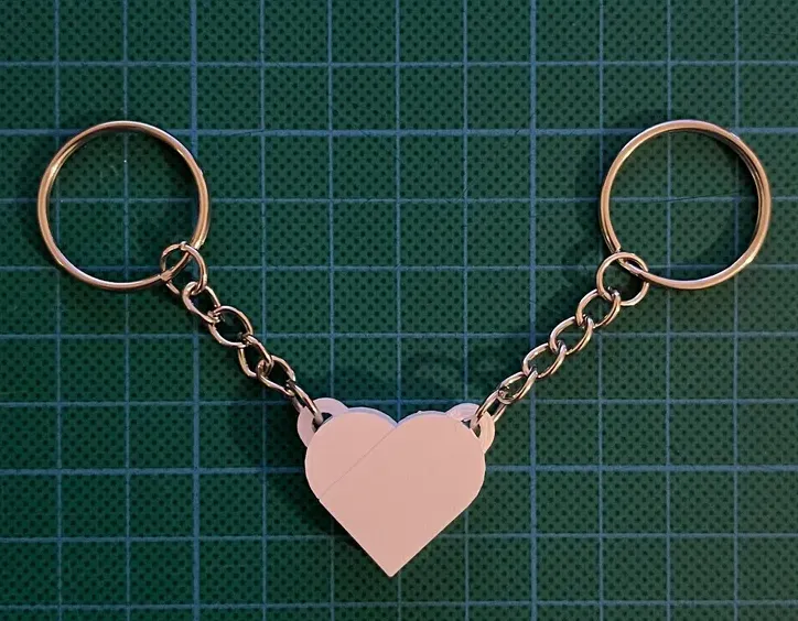 Double heart Valentine keychain 
