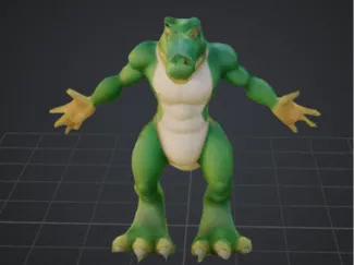 Anthro Muscular Croc - Crocogator Warrior
