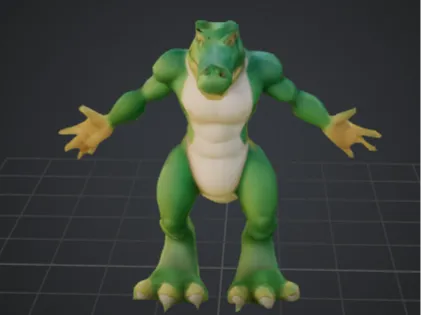 Anthro Muscular Croc - Crocogator Warrior