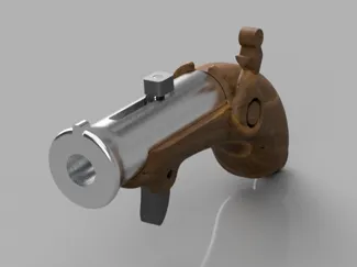 Muzzle-loading gun keychain for 6 mm BB pellets
