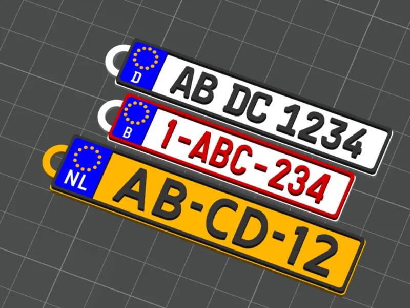 Customizable EU/European Licenseplate Keychain V1