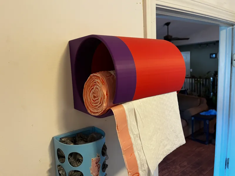 Large, Heavy Duty Trash Bag Holder/Dispenser