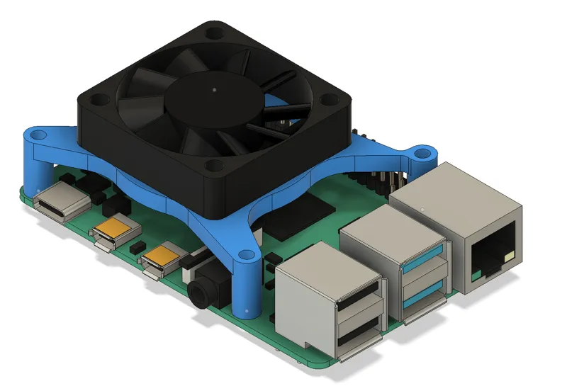 Raspberry Pi fan holder for M3 brass insert