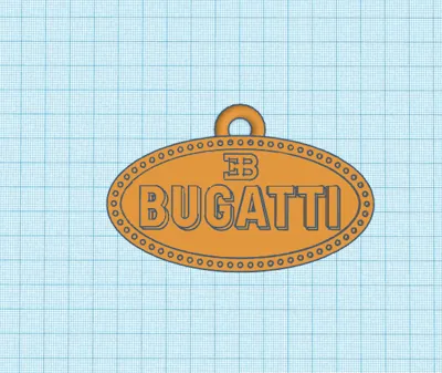 bugatti badge with keyring hole