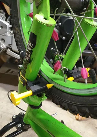 Bike wheel truing tool with dovetail (no glue)