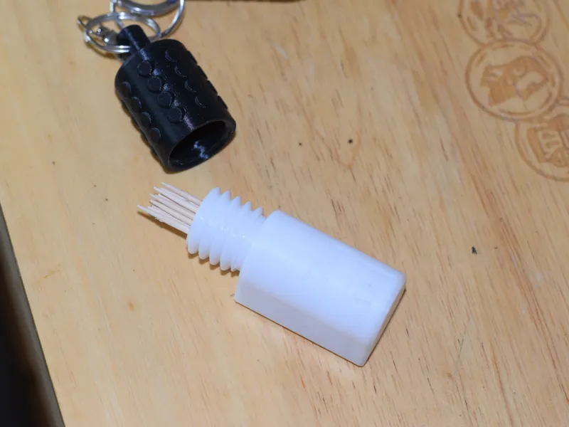 Toothpick case portable keychain