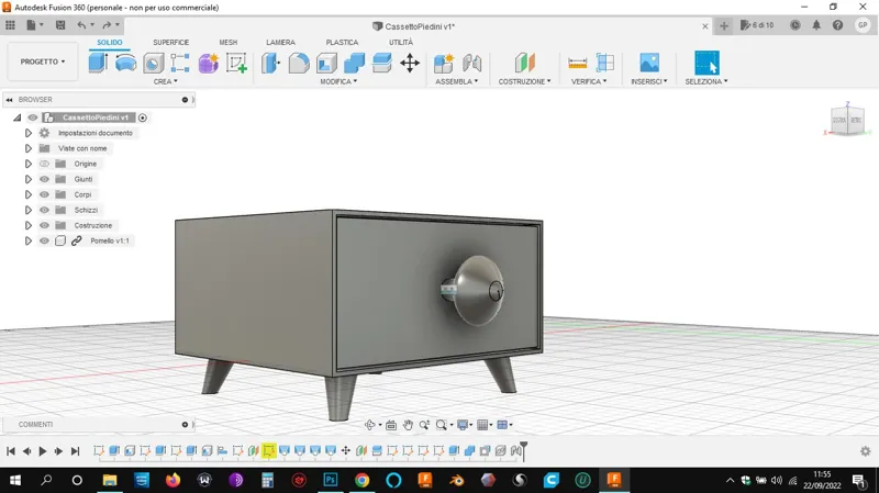 drawer with feet - Cassetto con piedini