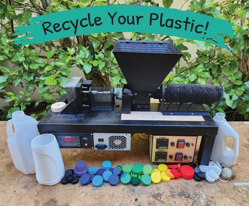 Low cost plastic extruder