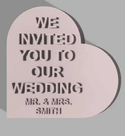 heart shaped invitation