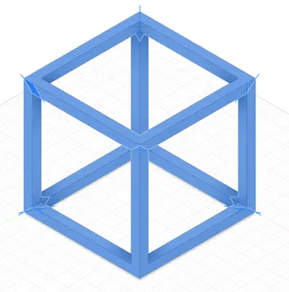Cube wiremodel eith multiple intersections
