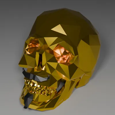 Low Poly Skull + Beard