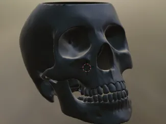Skull Planter with Drainage Holes