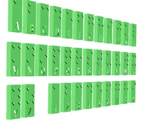Braille cards a-z 0-9