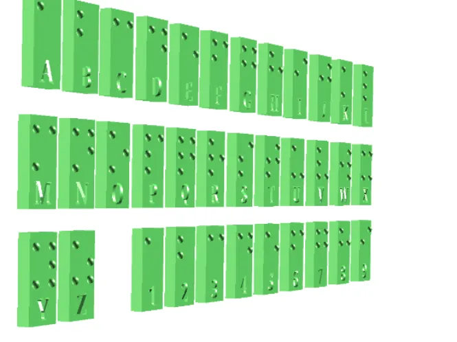 Braille cards a-z 0-9