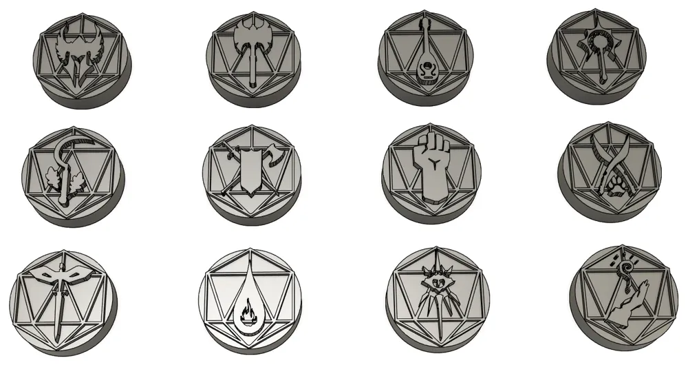 Magnetic Pattern Placeholder DnD classes magnetic placeholder by Revenant6046 - MakerWorld