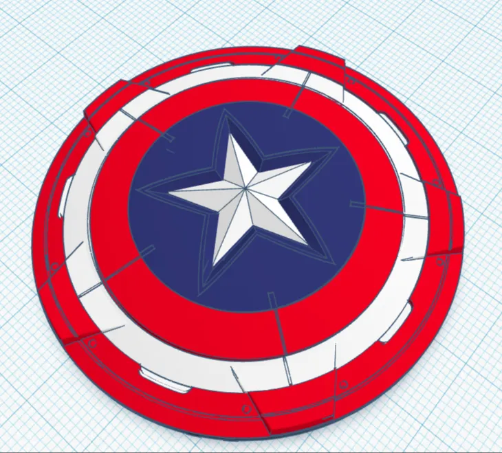 Captain America shield keychain