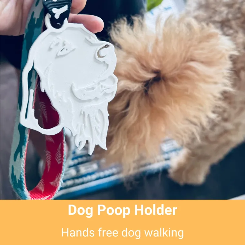 Dog poop bag holder (golden retriever.) 