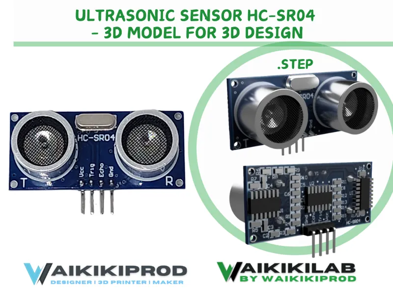 Ultrasonic Sensor HC-SR04 - 3D model for 3D design