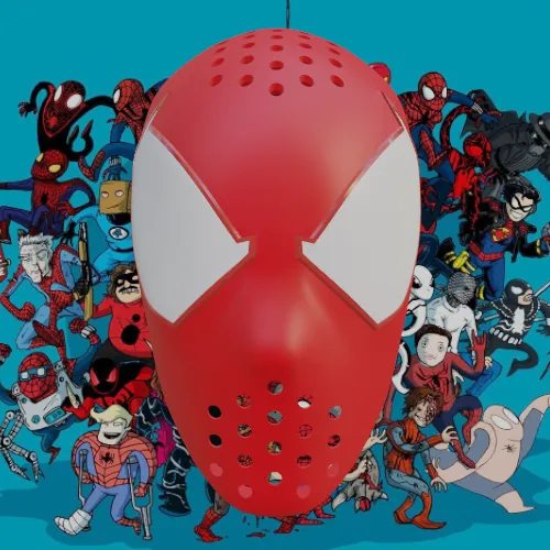 3Dプリント スカーレットスパイダーマン、ベン・ライリー風フェイス