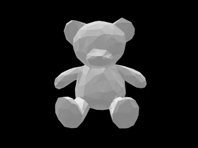 Adorable Low Poly Teddy Bear
