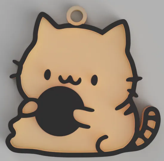 Cat Eating Boba | Keychain