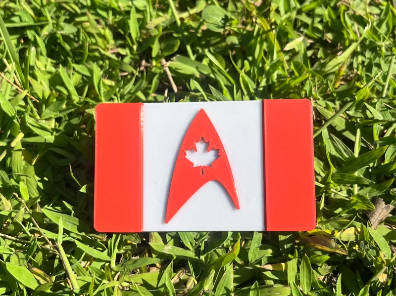 2color Canada flag with the StarTrek Delta Magnet 