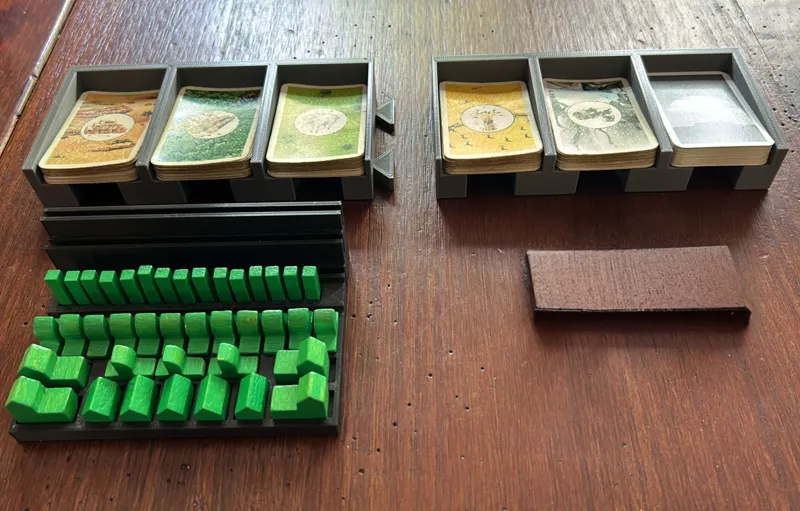 settlers of catan material & wooden figure holder
