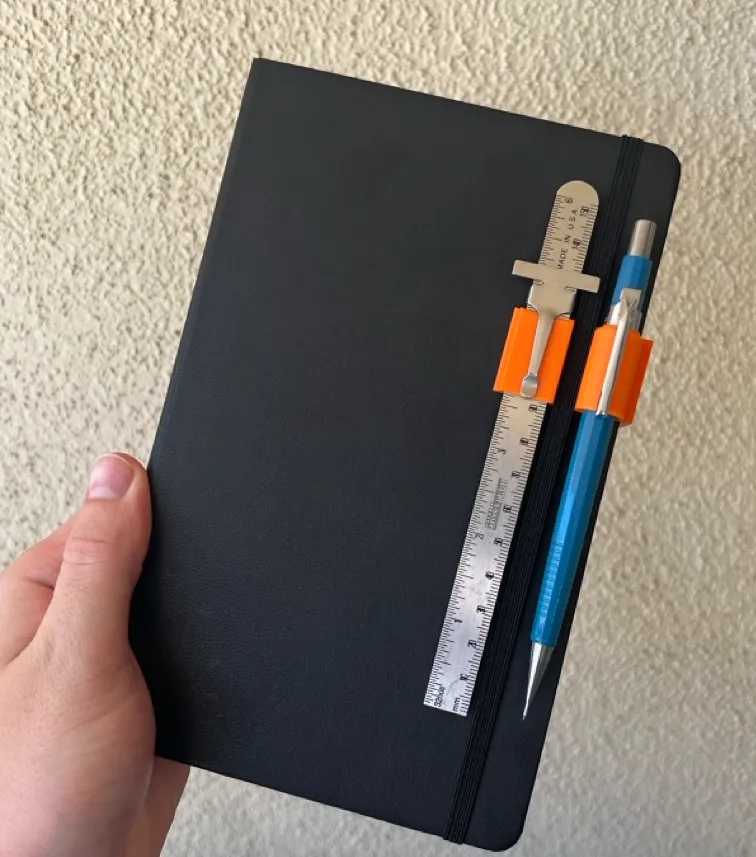 Moleskin Notebook Pen and Ruler Clip