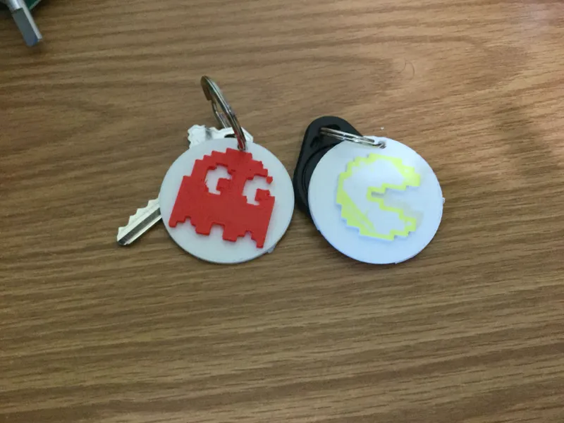 3D PacMan KeyChain Charm Set