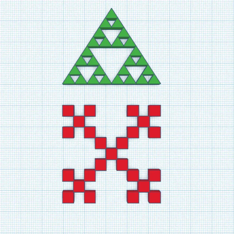 Vicsek and Sierpiński Triangle Fractal Set