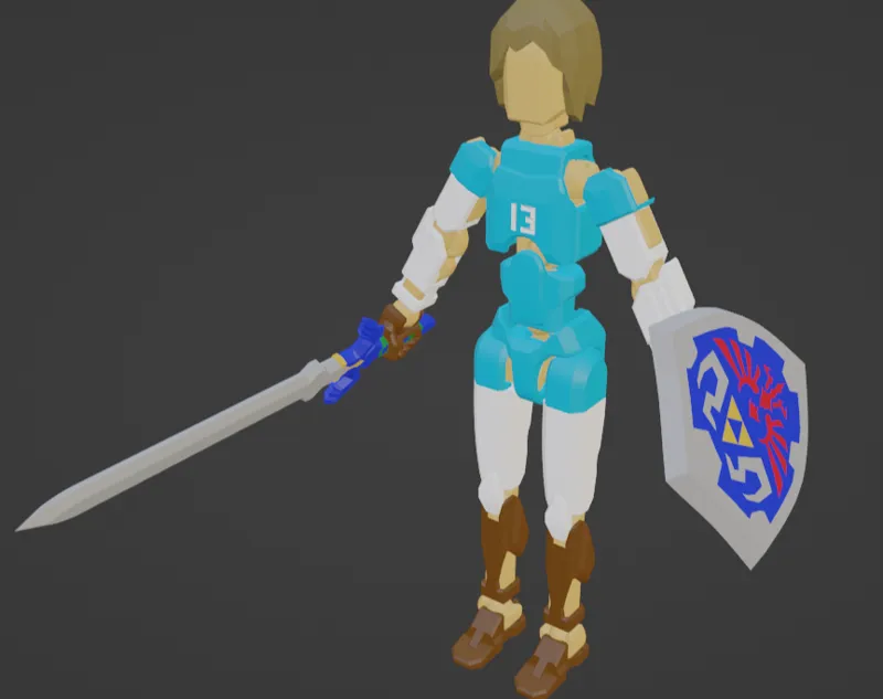 Dummy 13 Master Sword and Hylian Shield