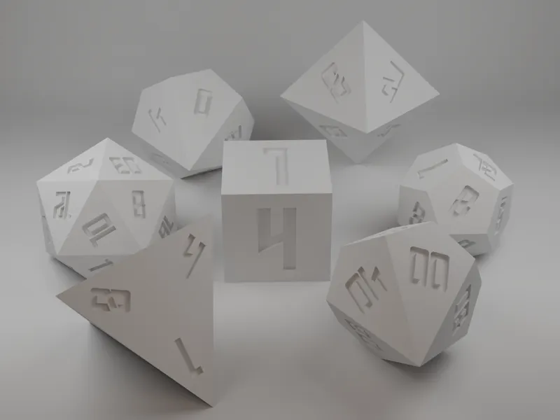 Dungeons and dragons dice set