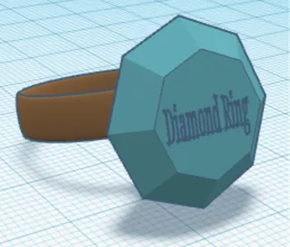 Diamond Ring with Embedded letters