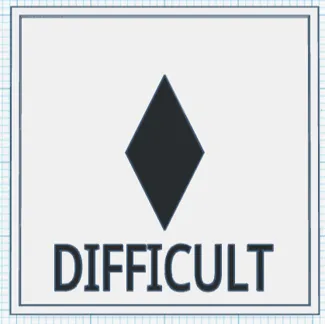 difficult ski sign coaster 