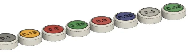 Single tolerance tests for 3d printer