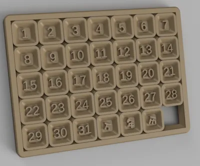 Digital Sliding Puzzle Calendar