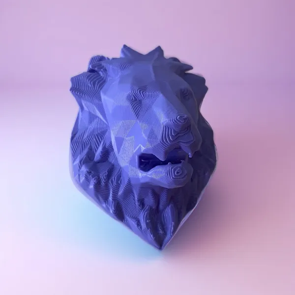 Tête de lion low poly