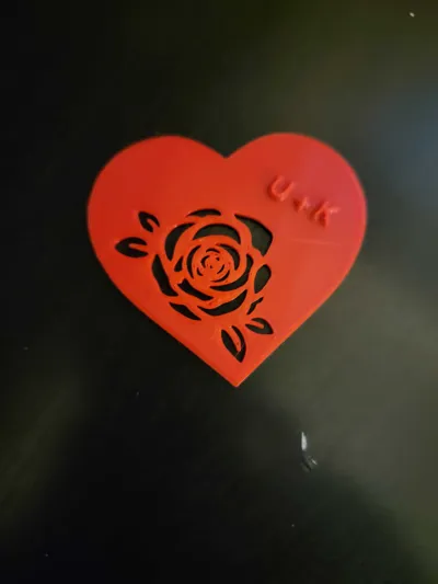 Heart with rose plus lettering